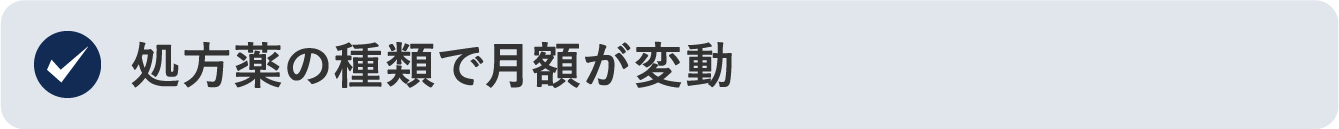 処方薬の種類で月額が変動