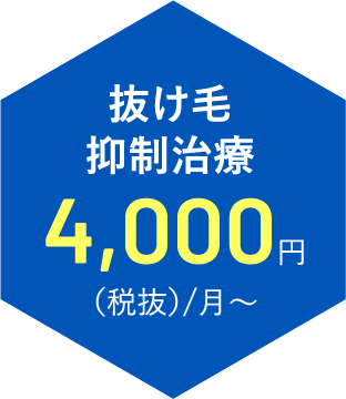 抜け毛抑制治療 4,000円 (税抜き)/月~