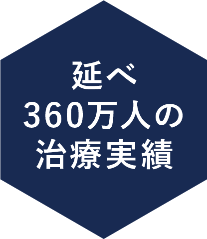延べ360万人の治療実績