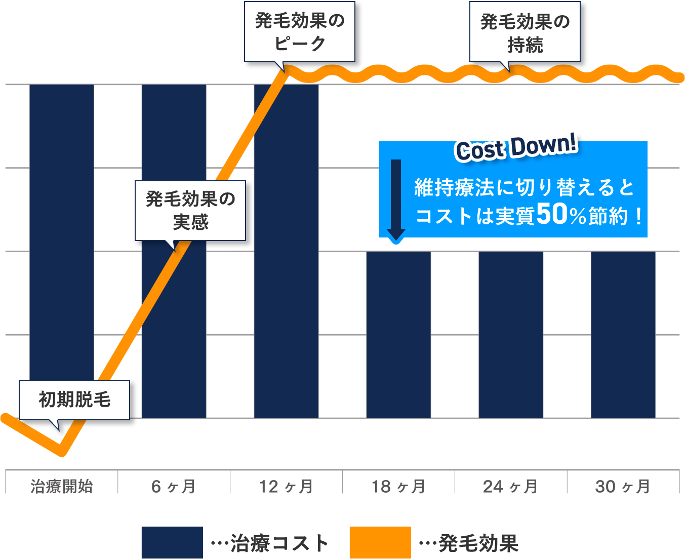 維持療法に切り替えるとコストは実質50％節約！