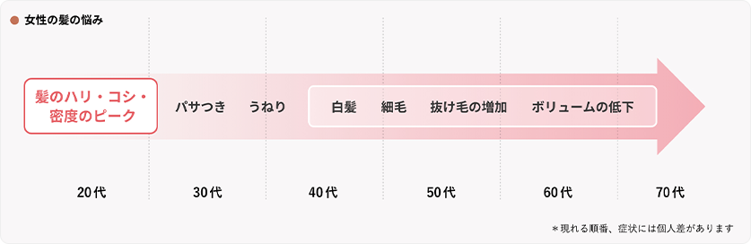 女性の髪の悩みの図